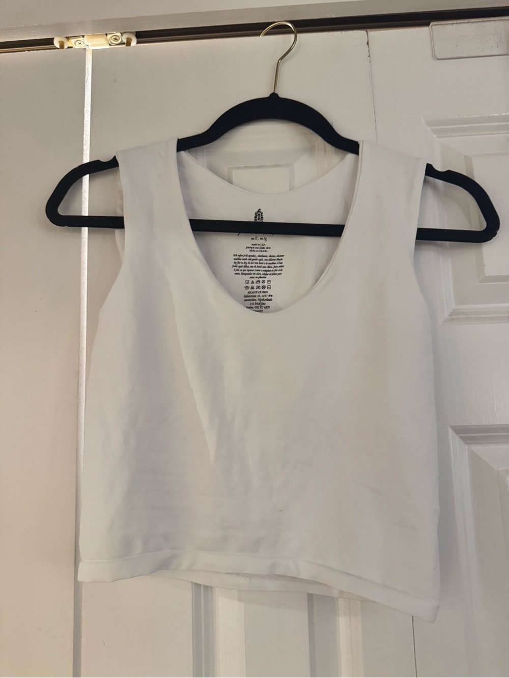 EUC FP Movement Good Karma White Crop Tank M/L